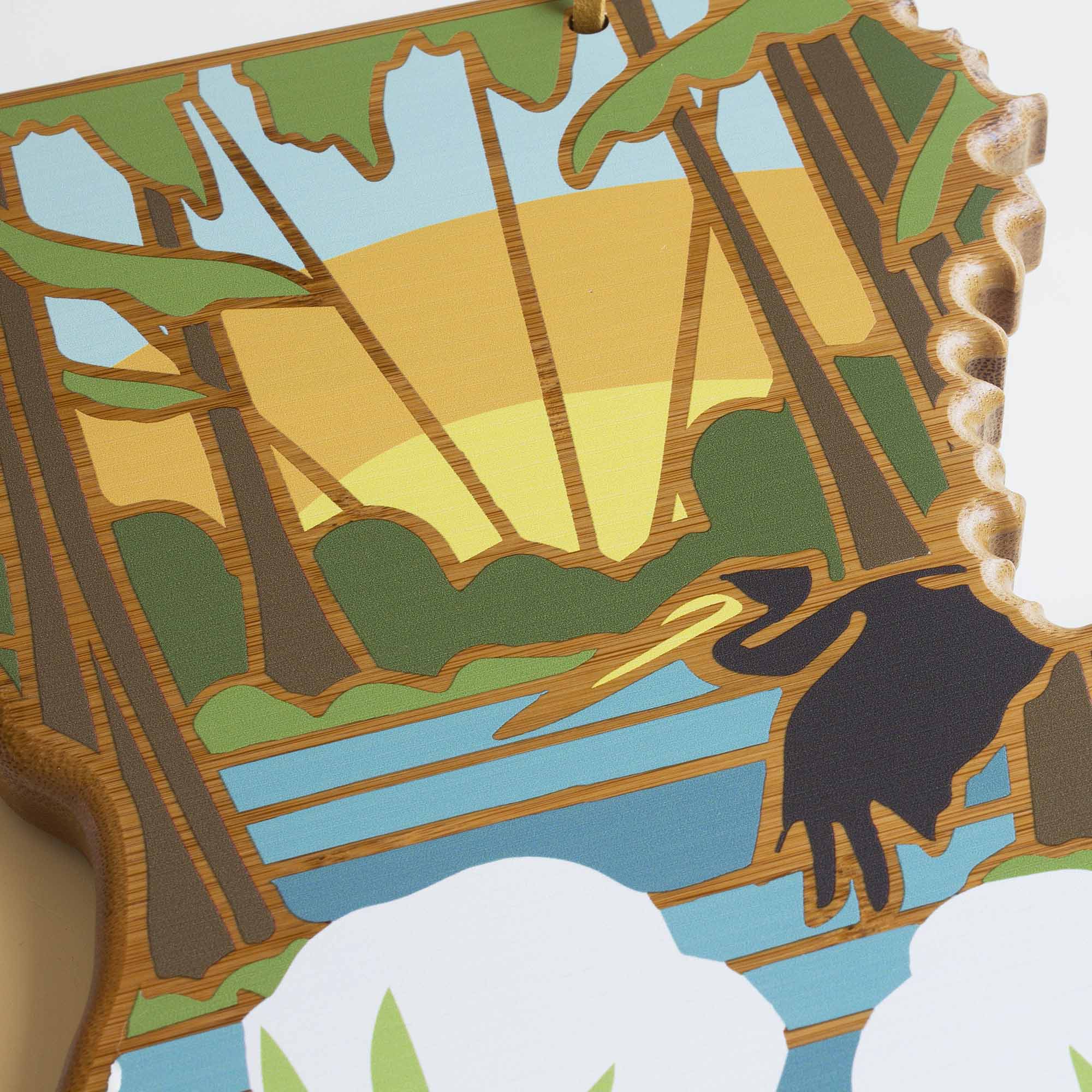 Alt View 2. Totally Bamboo - Louisiana Cutting Board with Artwork by Summer Stokes.