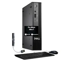 Dell - Pro Micro QCM1250 Desktop (Ultra 7 265T vPro, 16GB, 1TB SSD, Intel Graphics, WiFi 6E, Win 11 Pro) w/USB Hub