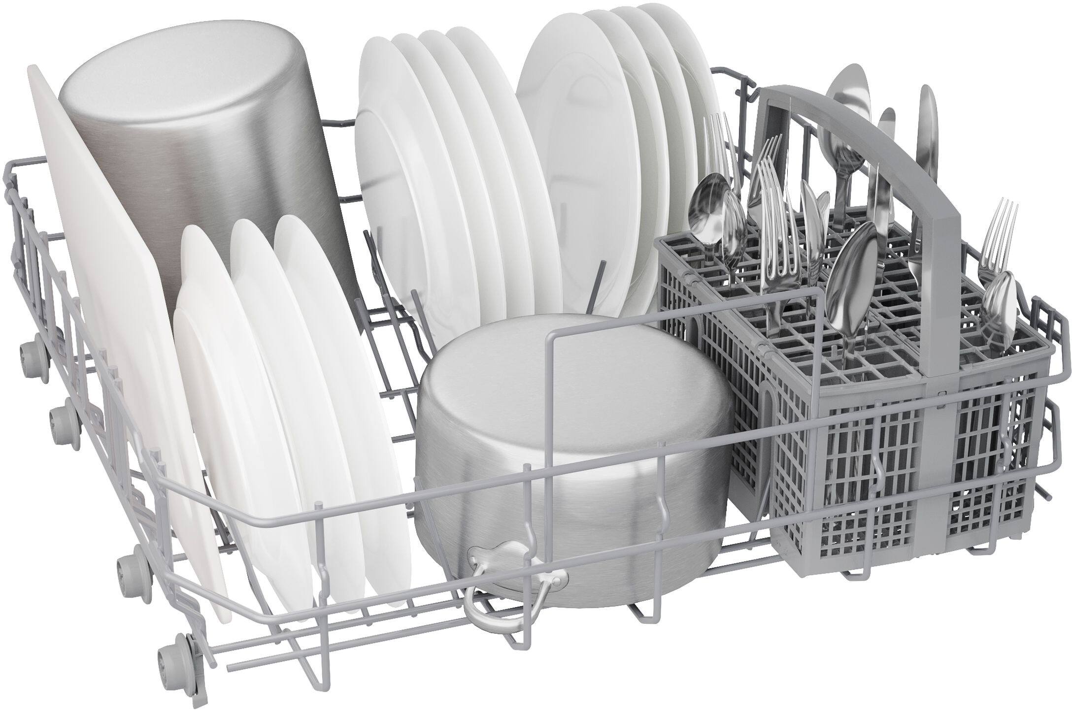 Alt View 8. Bosch - 300 Series 24" Front Control Smart Built-In Stainless Steel Tub Dishwasher with 3rd Rack and PrecisionWash, 48 dBA - White.
