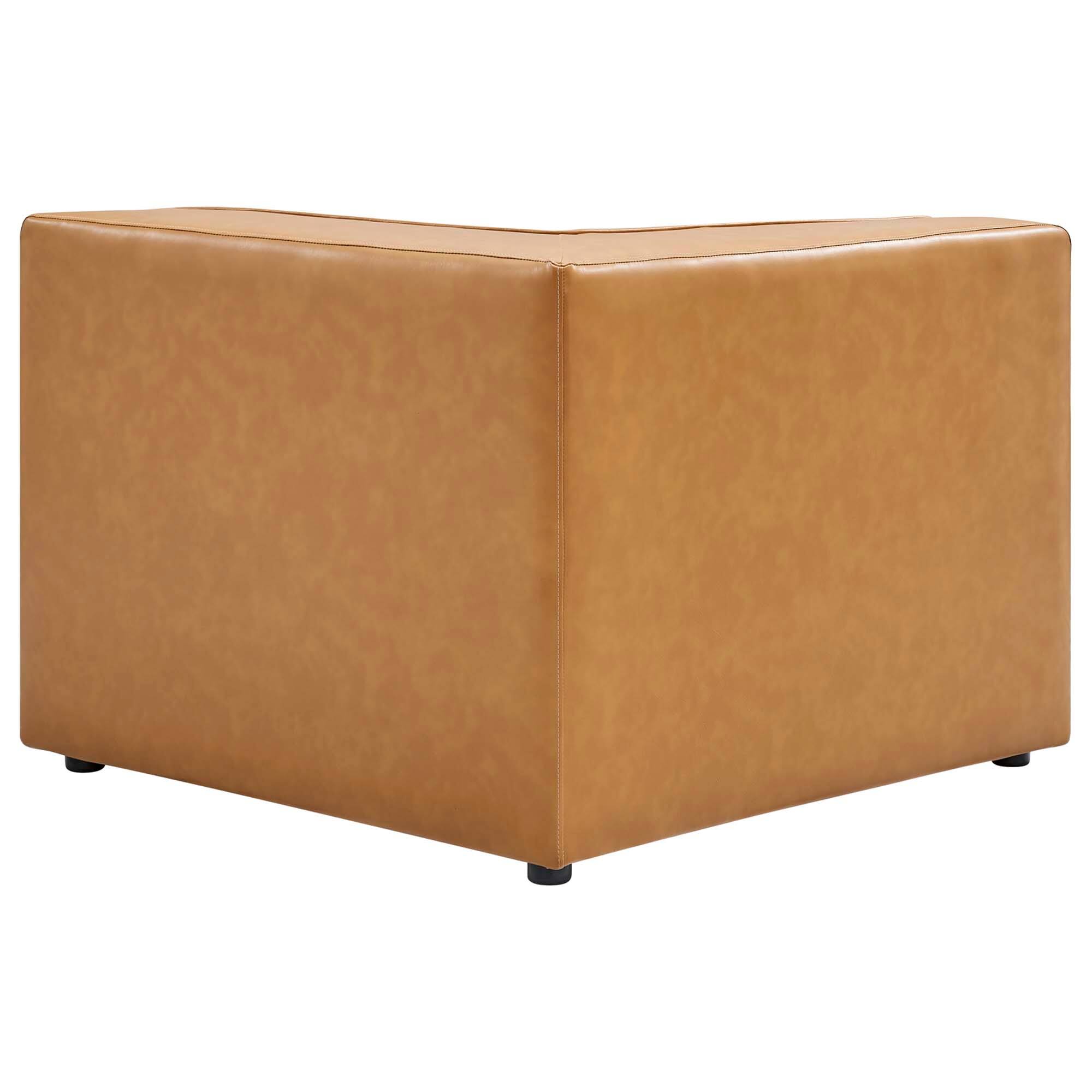 Left. Modway - Mingle Vegan Leather Corner Chair by Modway - Tan.
