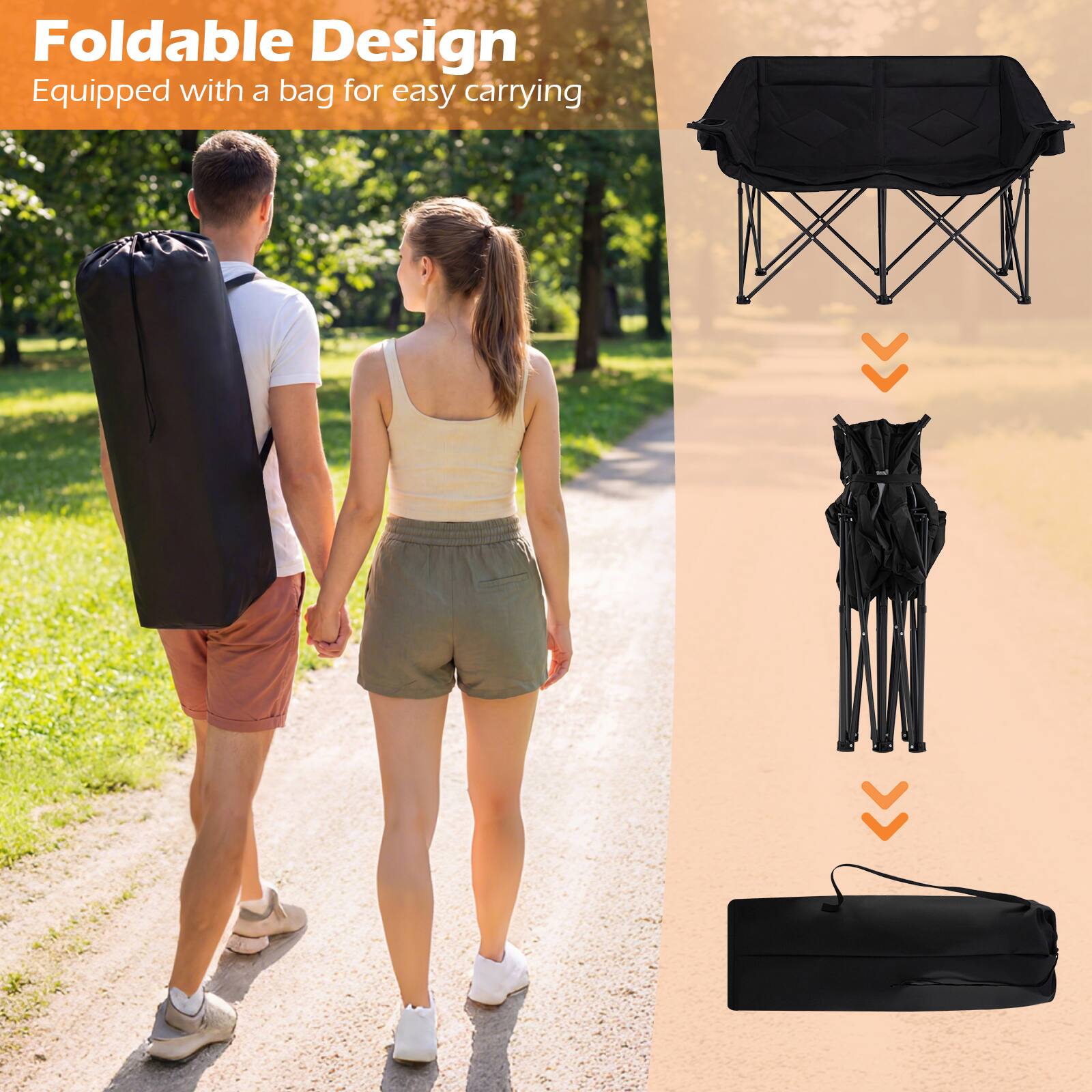 Foldable Design  
Equipped with a bag for easy carrying