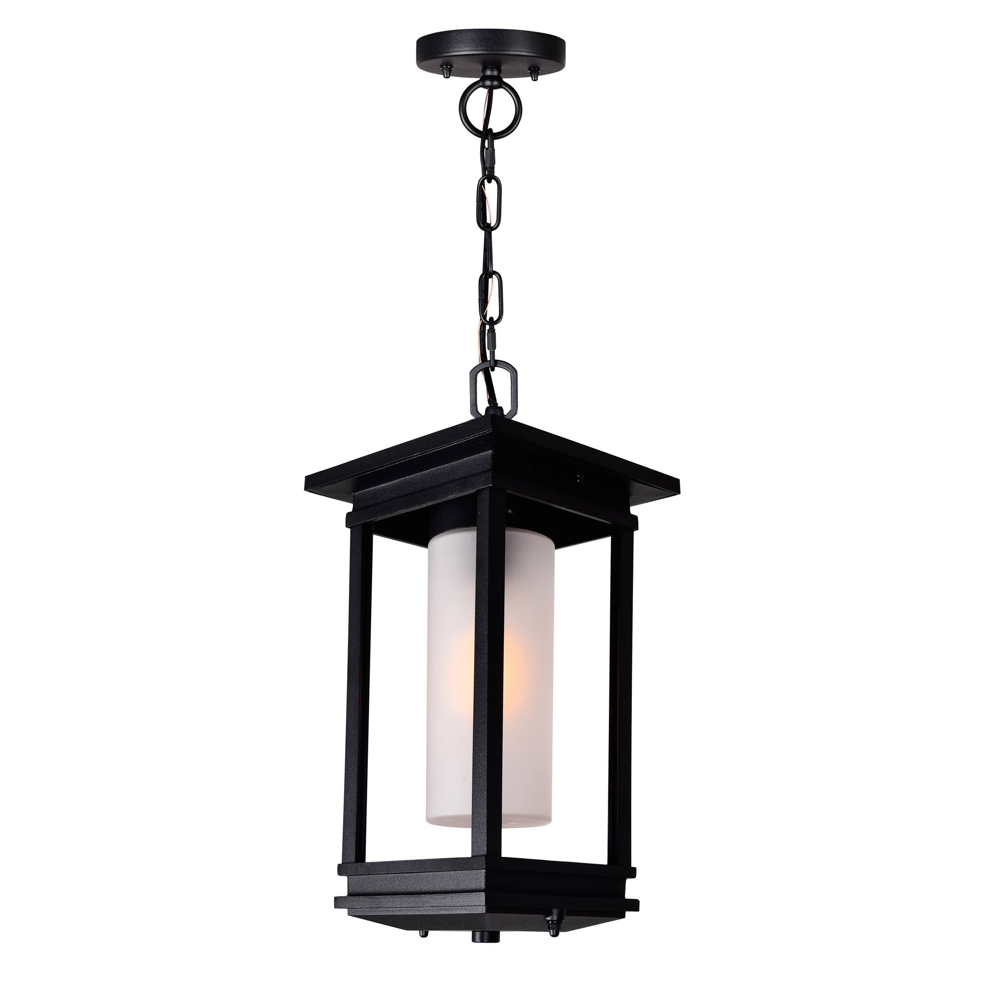 Alt View 1. CWI Lighting - Granville 1 Light Black Outdoor Hanging Light - Black.