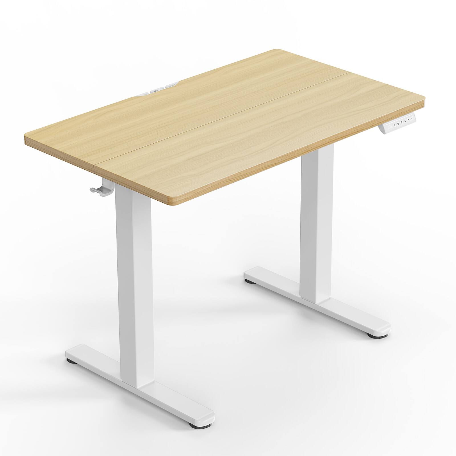 Alt View 8. HUANUO - 40" x 24" Electric Adjustable Height Standing Desk with Memory Presets & Accessory Hooks – Sit-Stand Home Office Desk - Natural.