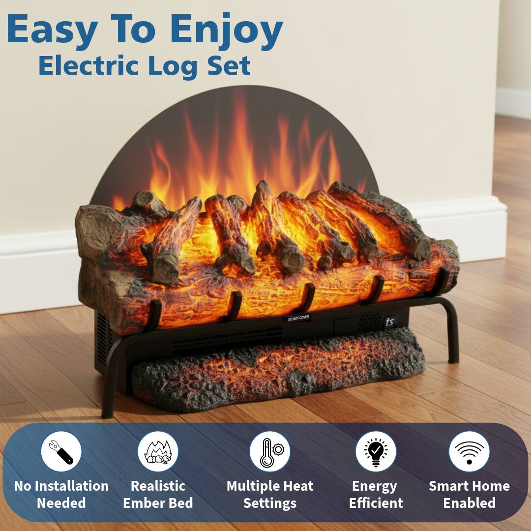 Easy To Enjoy Electric Log Set

- No Installation Needed
- Realistic Ember Bed
- Multiple Heat Settings
- Energy Efficient
- Smart Home Enabled