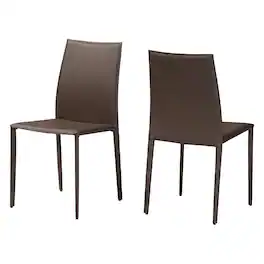 Baxton Studio - Rockford Modern and Contemporary Bonded Leather Upholstered Dining Chair - Taupe