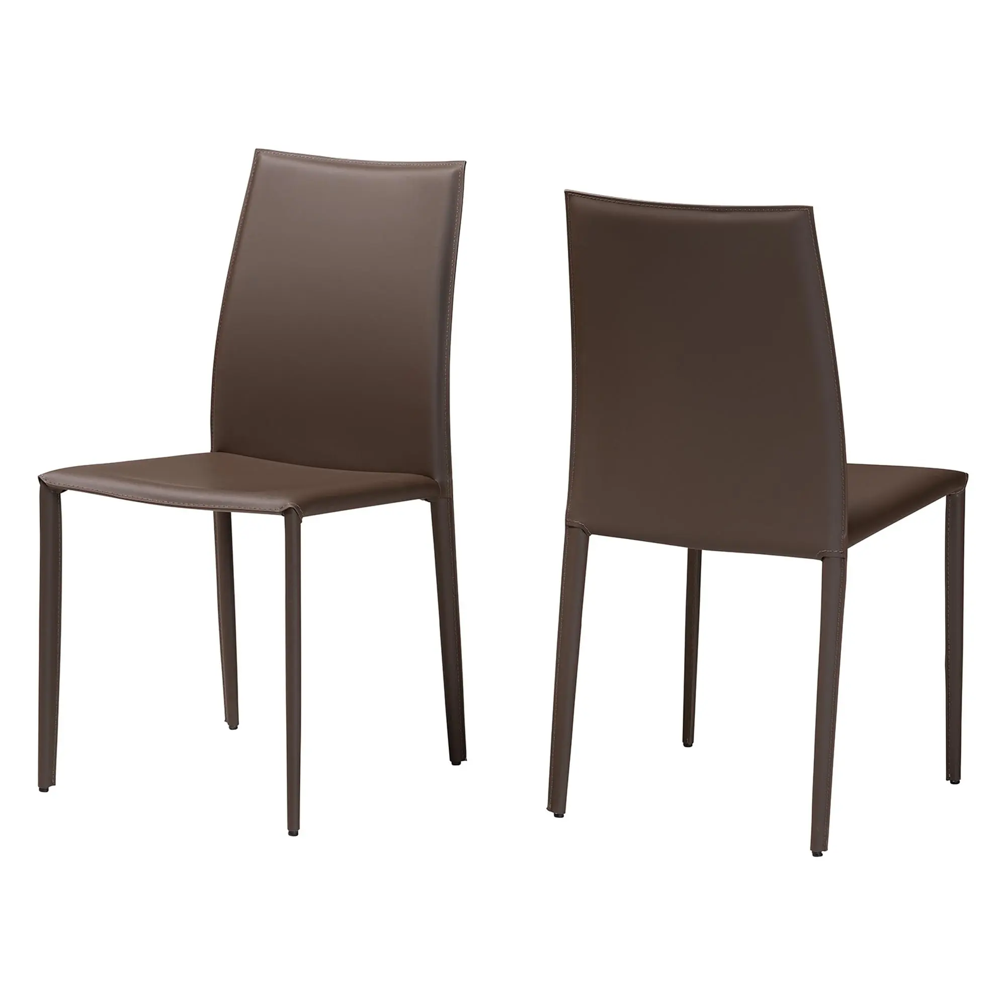 Front. Baxton Studio - Rockford Modern and Contemporary Taupe Bonded Leather Upholstered Dining Chair - Taupe.