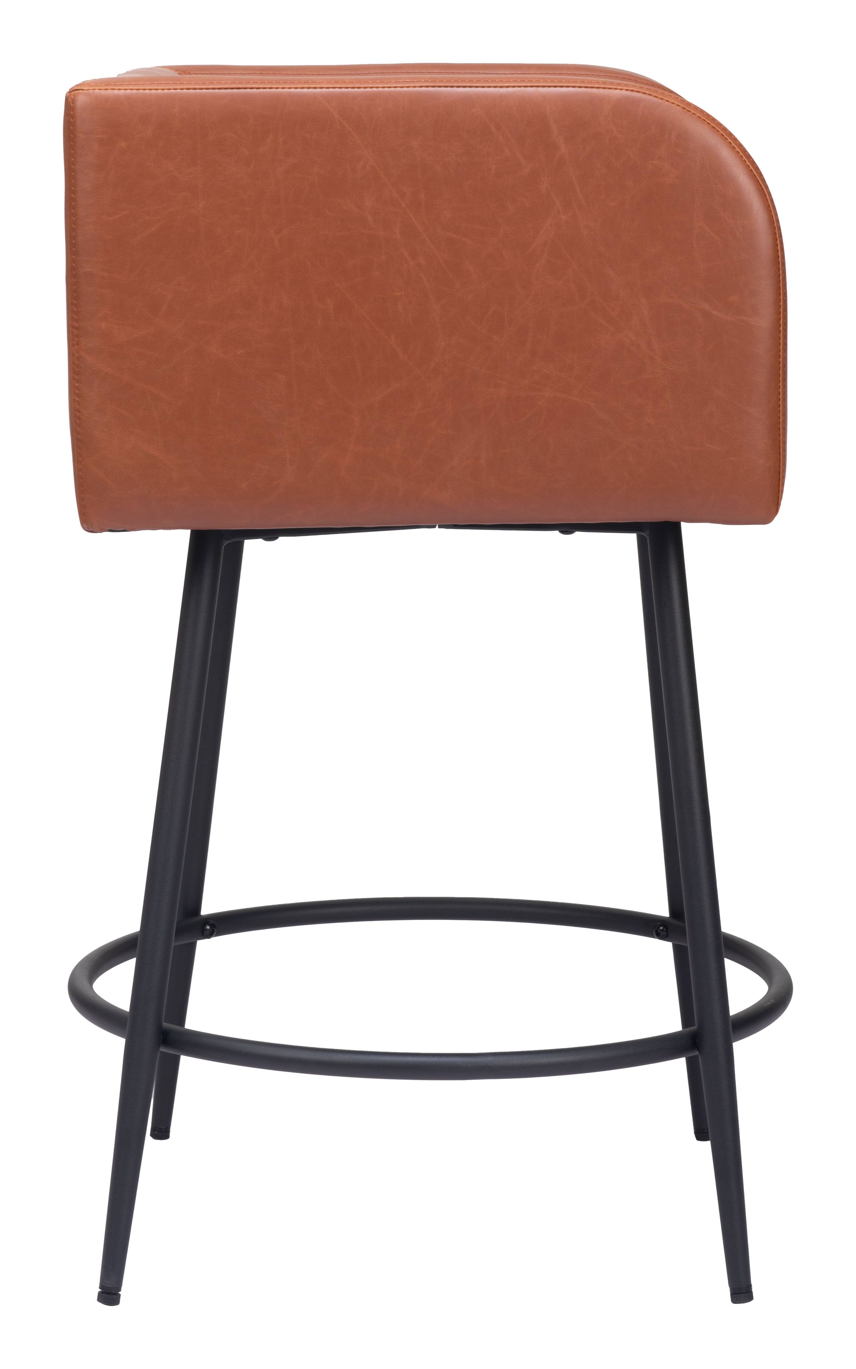 Back. Hivvago - Horbat Counter Stool (Set of 2) Brown - Brown.