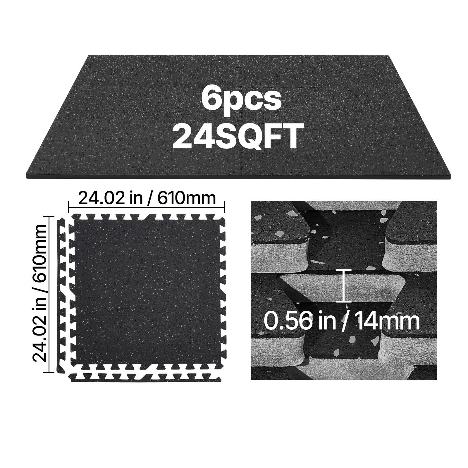 6pcs 24SQFT  
24.02 in / 610mm  
0.56 in / 14mm