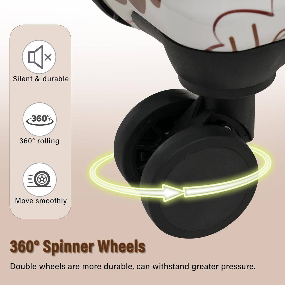 Silent & durable  
360° rolling  
Move smoothly  

360° Spinner Wheels  
Double wheels are more durable, can withstand greater pressure.