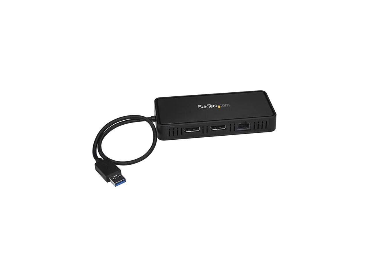 Front. StarTech.com - StarTech.com USBA2DPGB USB to Dual DP Dock - 4K 60Hz - GbE - Dual Monitor Hub.