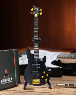 Avenged Sevenfold - Axe Heaven Johnny Christ Signature Satin Black Schecter Mini Bass Guitar JC-641 - Collectibles - Multicolor