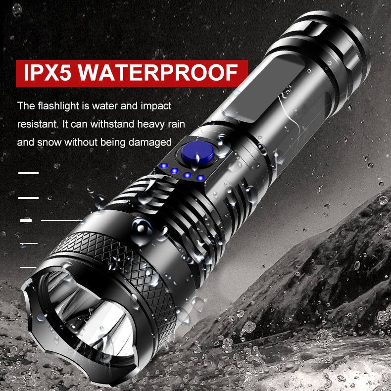 IPX5 WATERPROOF

The flashlight is water and impact resistant. It can withstand heavy rain and snow without being damaged.