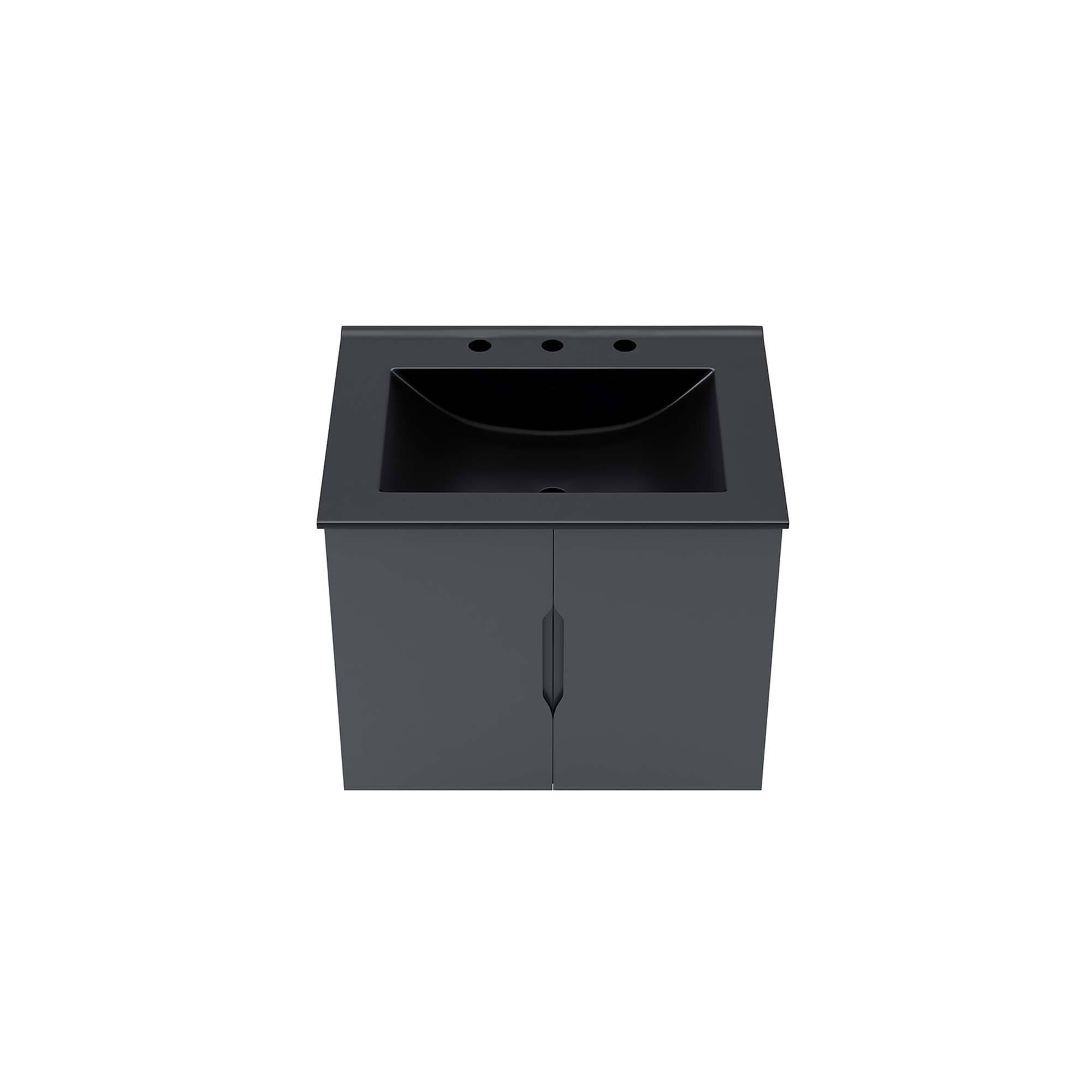 Alt View 4. Modway - Vitality Bathroom Vanity Basin Included by Modway - Gray Black.