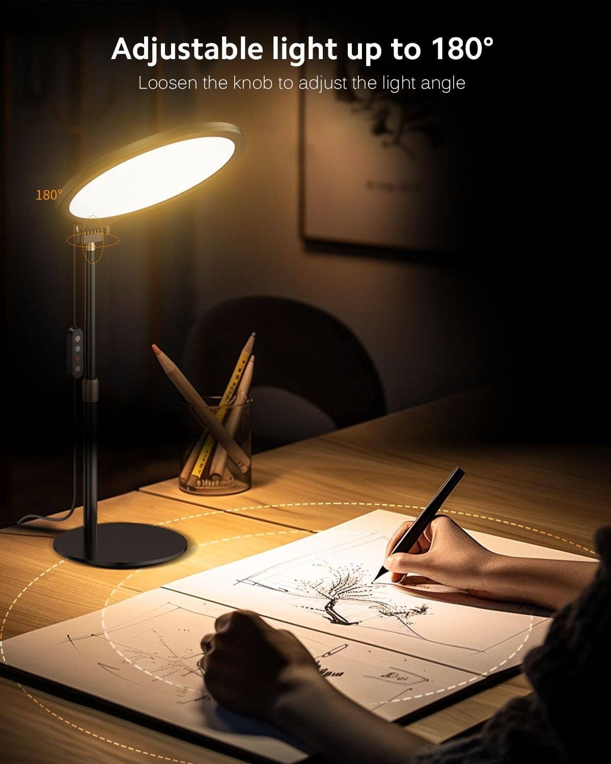 Adjustable light up to 180°

Loosen the knob to adjust the light angle