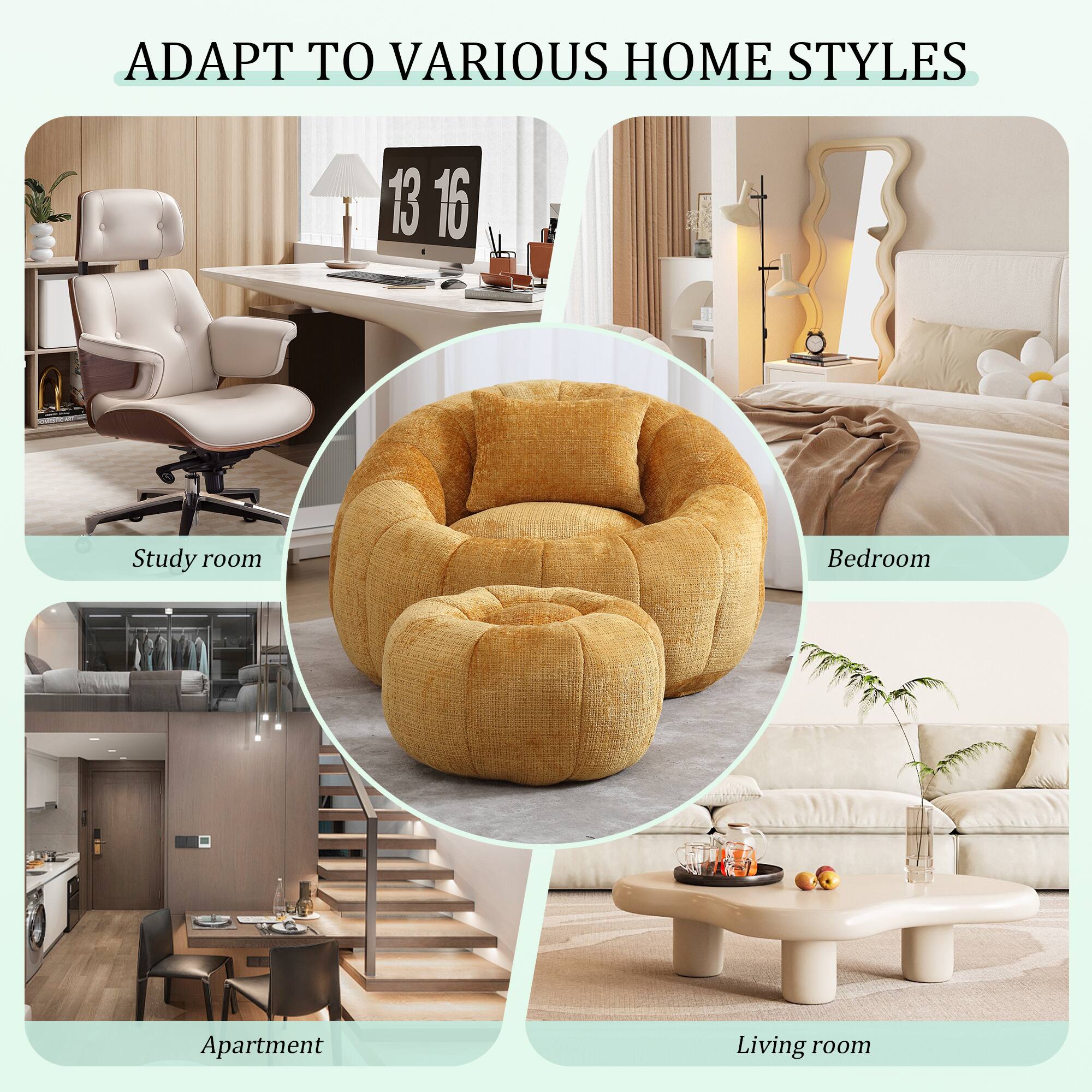 ADAPT TO VARIOUS HOME STYLES

- Study room
- Bedroom
- Apartment
- Living room