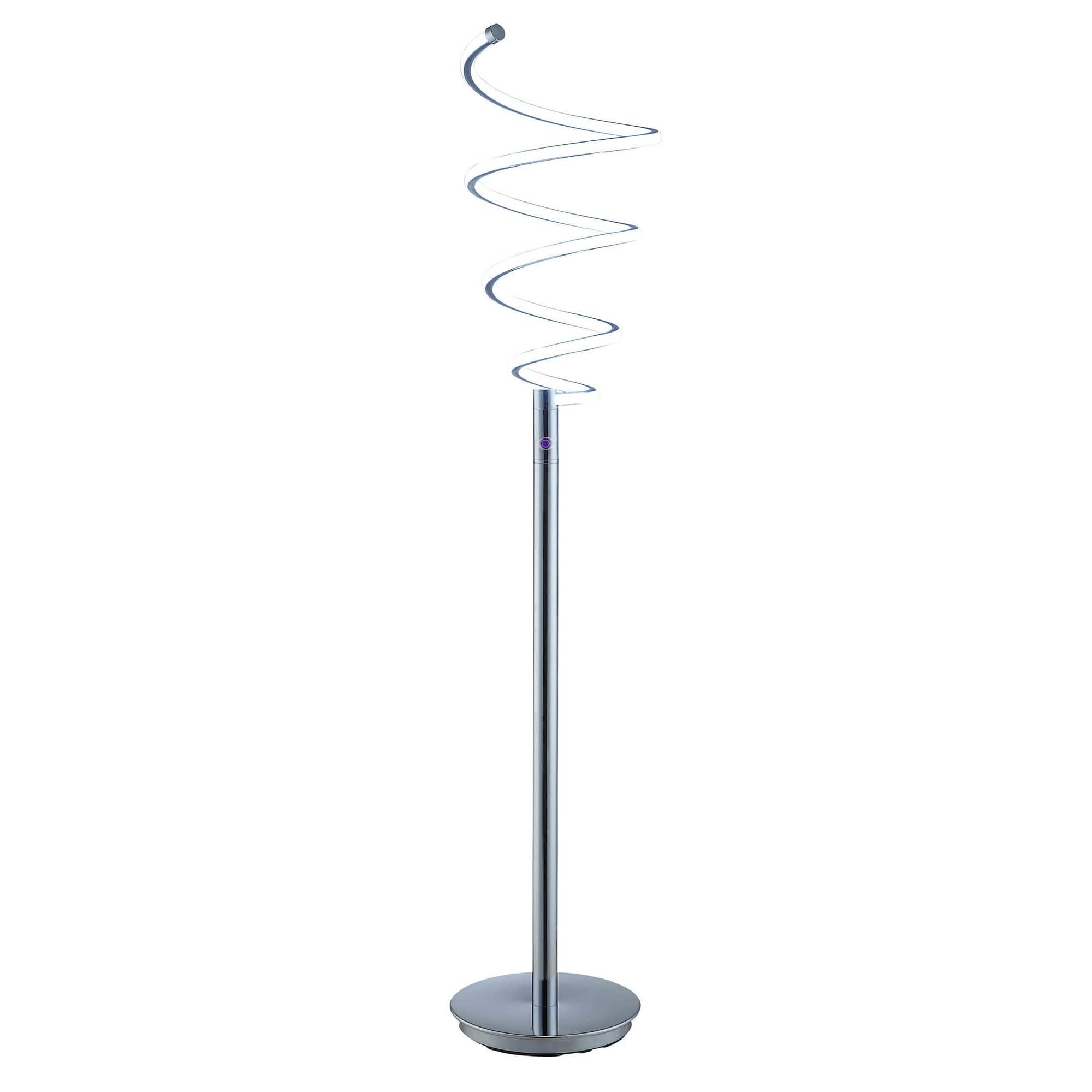 Manhattan Lane - Sun 58 Inch Floor Lamp, Accent Twisted Modern Design, LED Chrome Base