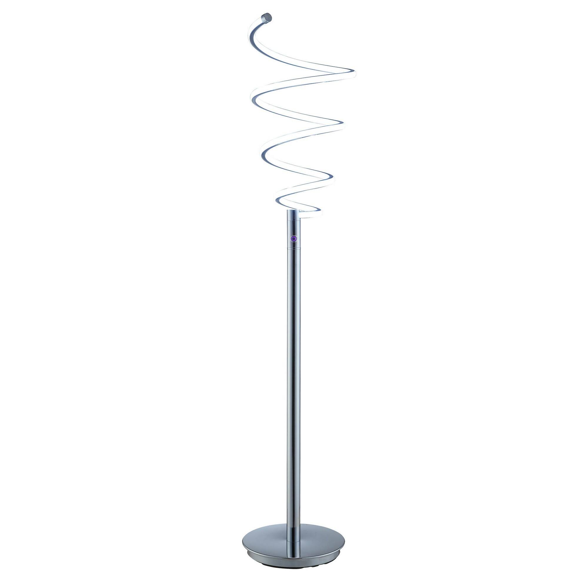 Front. Manhattan Lane - Sun 58 Inch Floor Lamp, Accent Twisted Modern Design, LED Chrome Base.