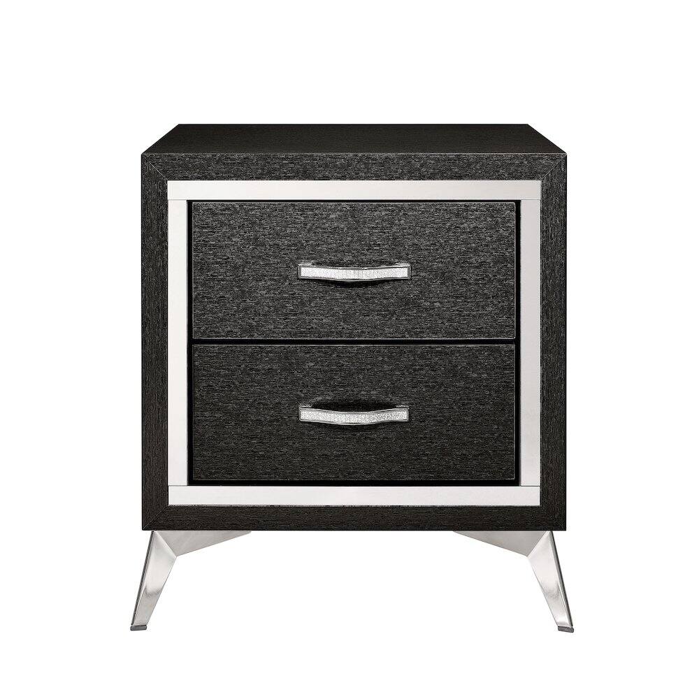 Left. New Classic Furniture - Huxley Wood Nightstand in Black (Set of 2) - Black.