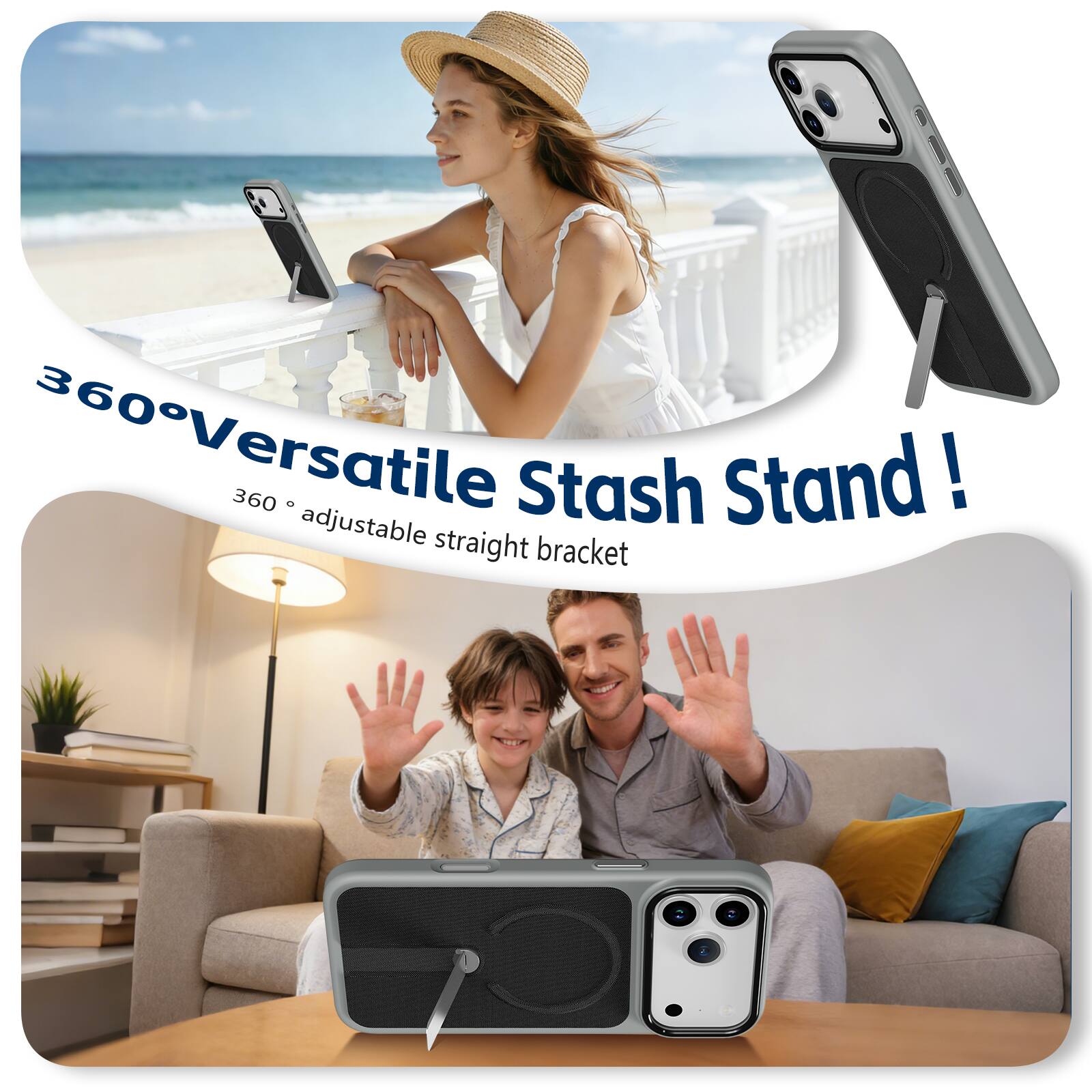 360° Versatile Stash Stand!  
360° adjustable straight bracket