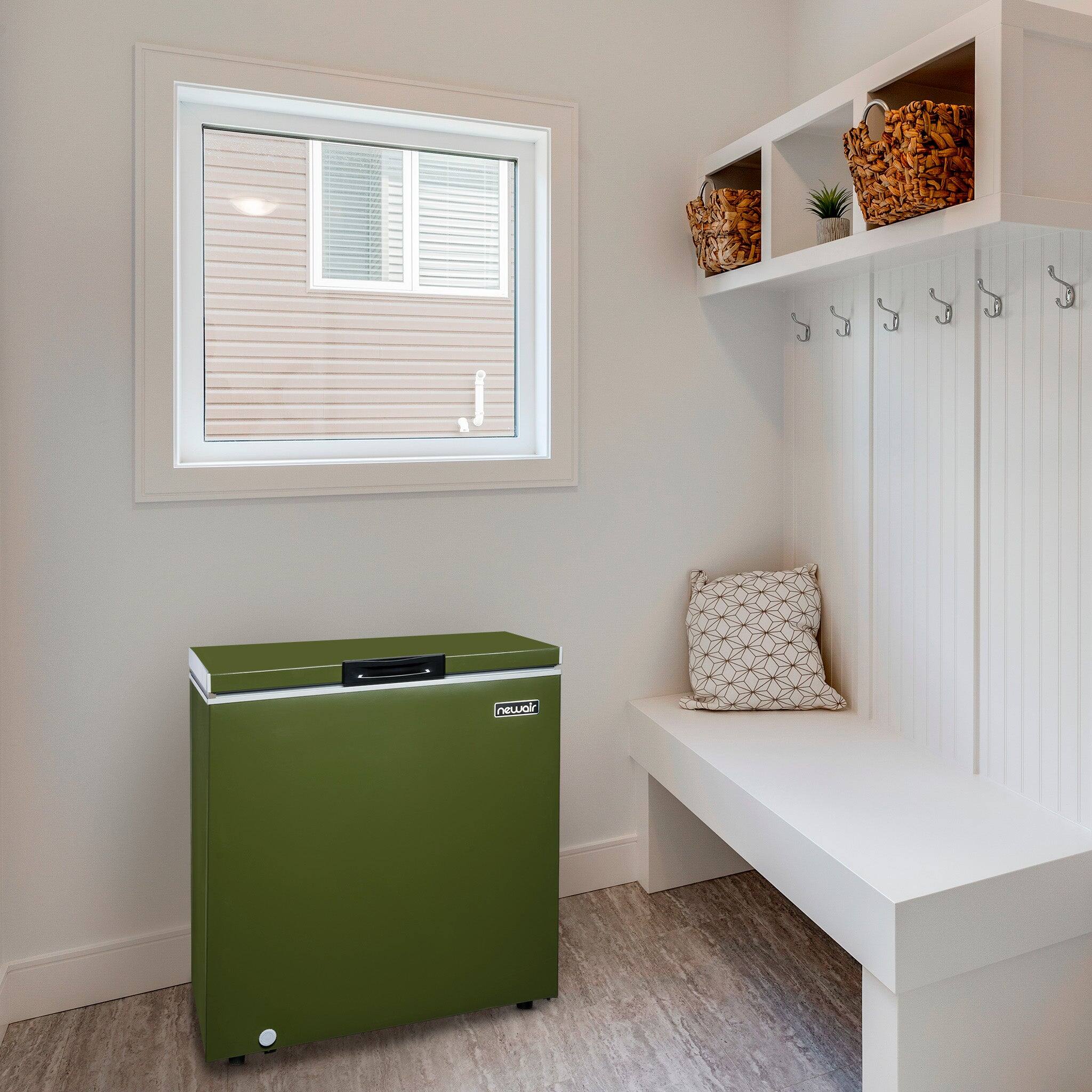 Alt View 9. NewAir - 5 Cu. Ft. Mini Deep Chest Freezer and Refrigerator,  Military Green with Digital Temperature Control - Olive Green.