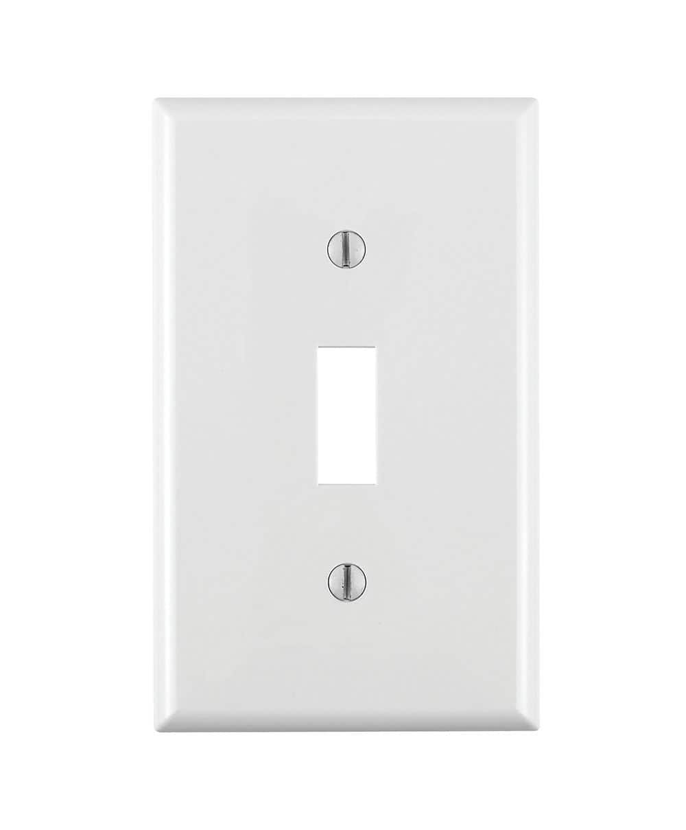 Leviton - 1 gang Thermoplastic Nylon Toggle Wall Plate 1 pk (Case of 20) - White