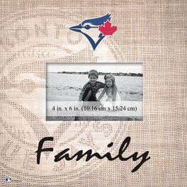 Fan Creations - Toronto Blue Jays 10'' x 10'' Burlap Pattern Frame - Multicolor