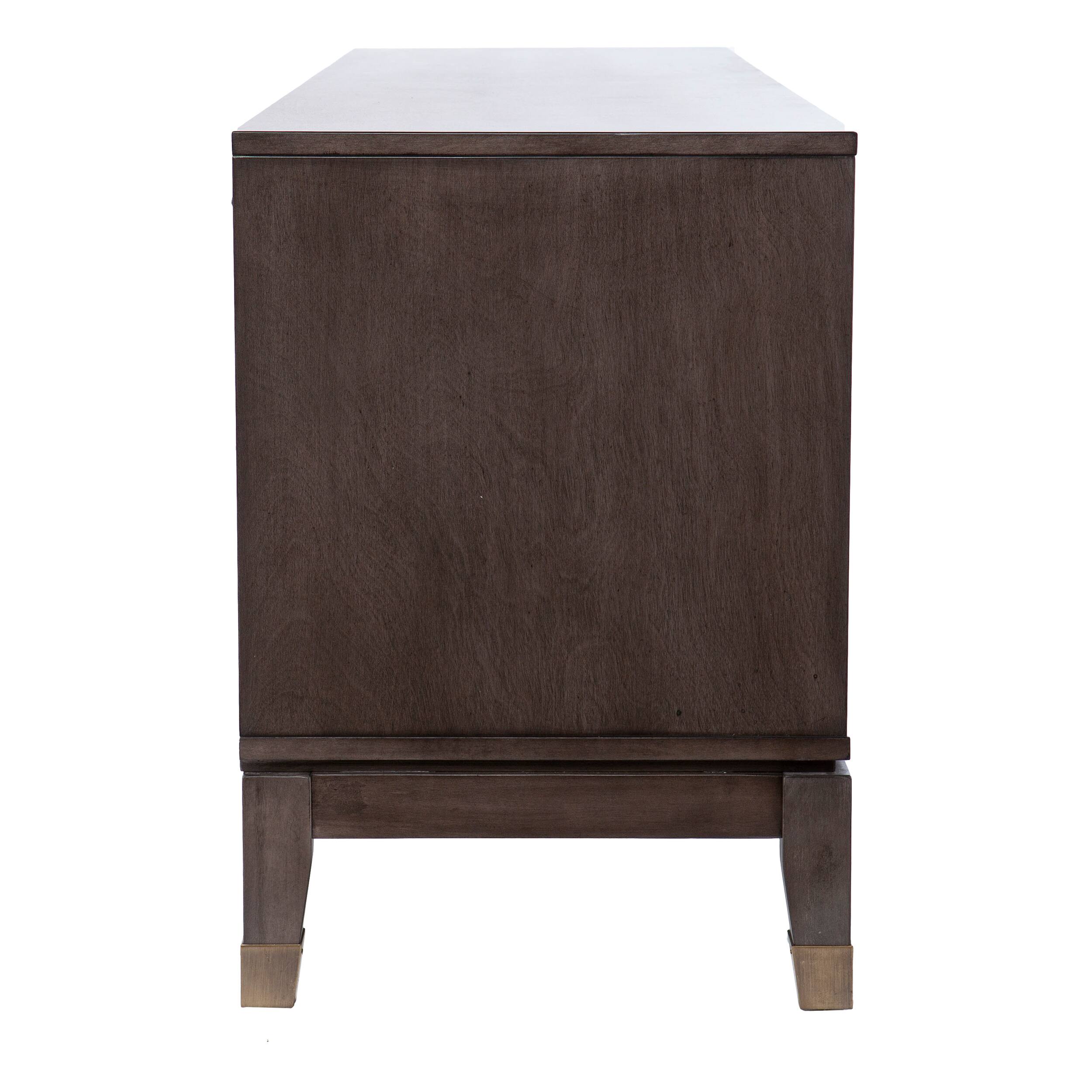 Back. TinyHomie - Brenting Media Stand with Storage - Gray Wash.