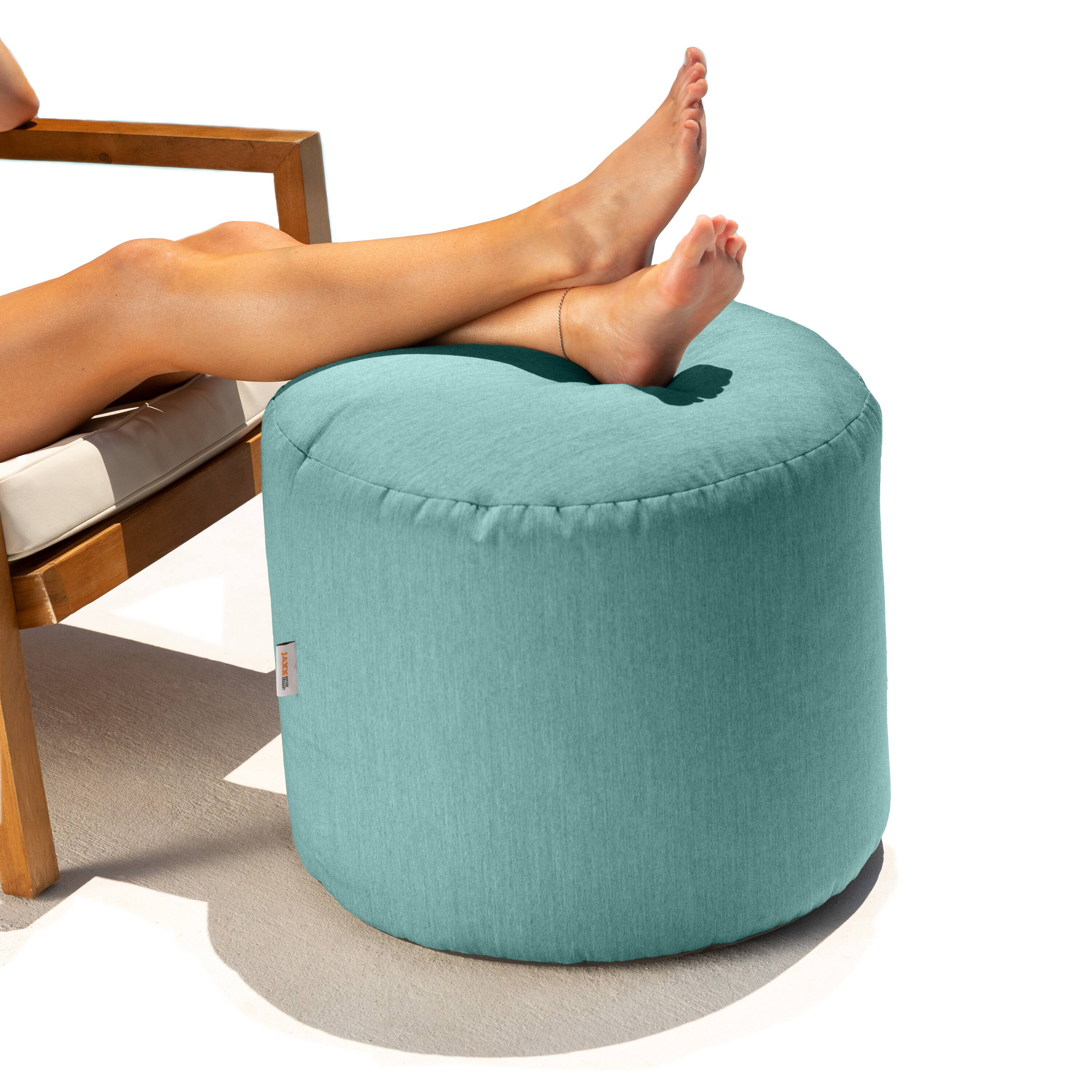 Alt View 1. Jaxx - Jaxx Spring Indoor / Outdoor Bean Bag Pouf Ottoman, Sunbrella Breeze - Sunbrella Breeze.