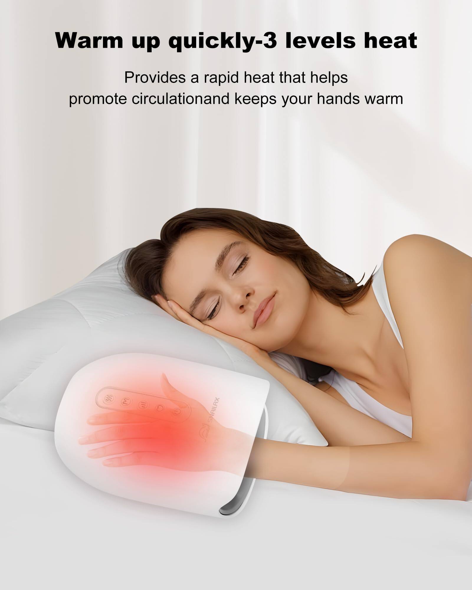 Warm up quickly-3 levels heat

Provides a rapid heat that helps promote circulation and keeps your hands warm