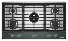 KitchenAid - 36 in. Wide 5 burners Gas Cooktop with Integrated Wok Grate - Juniper