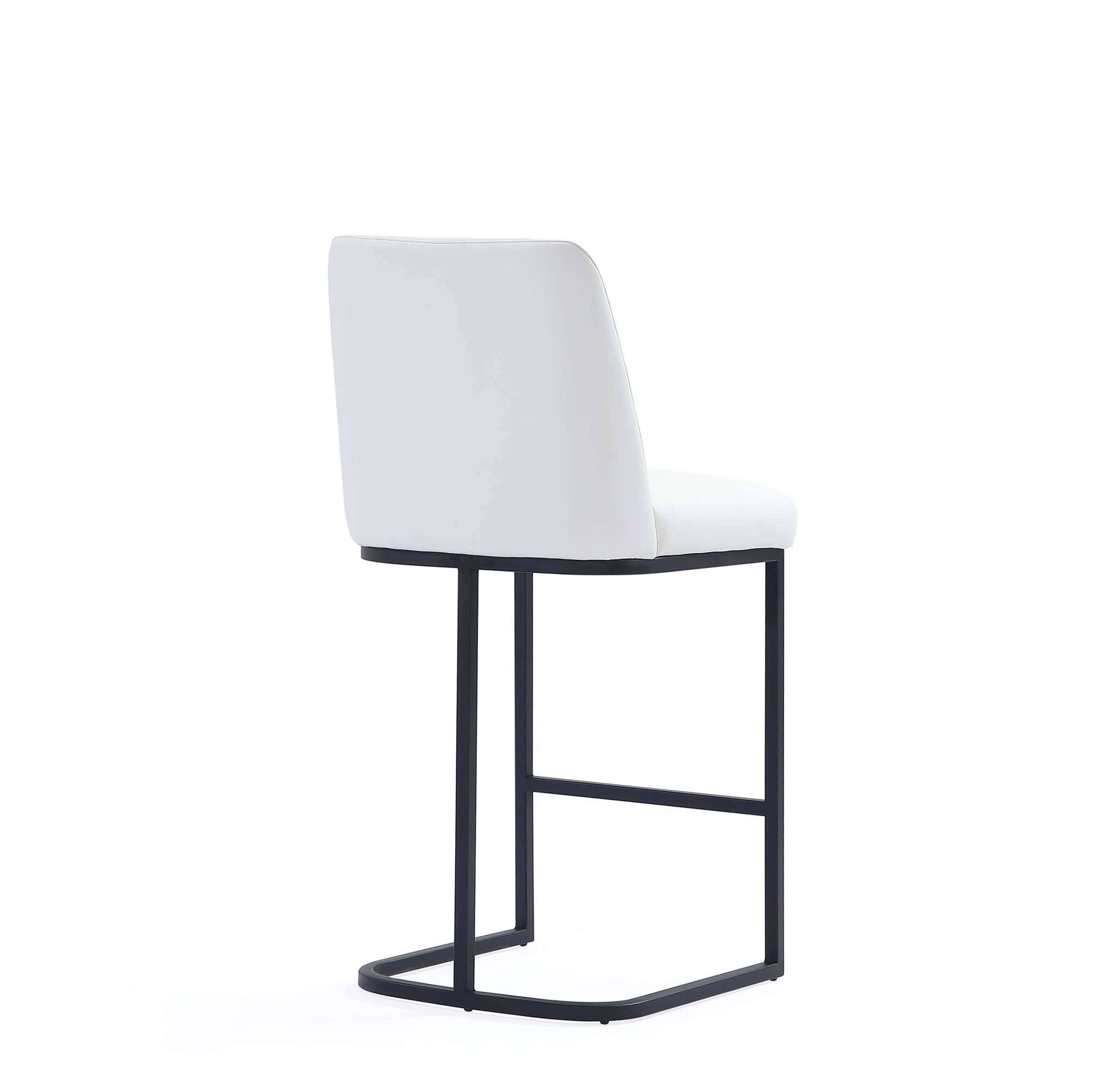 Alt View 7. Manhattan Comfort - Serena Modern Metal Upholstered Counter Stool - Set of 2 - White.