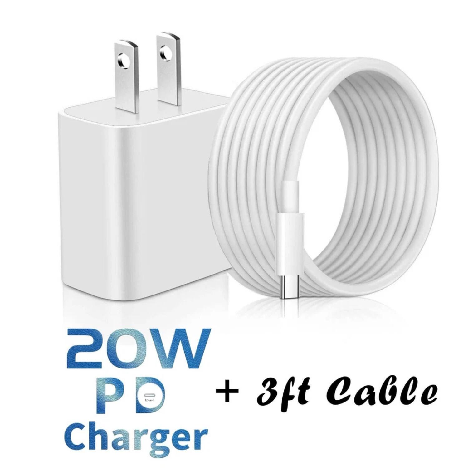 20W PD Charger + 3ft Cable