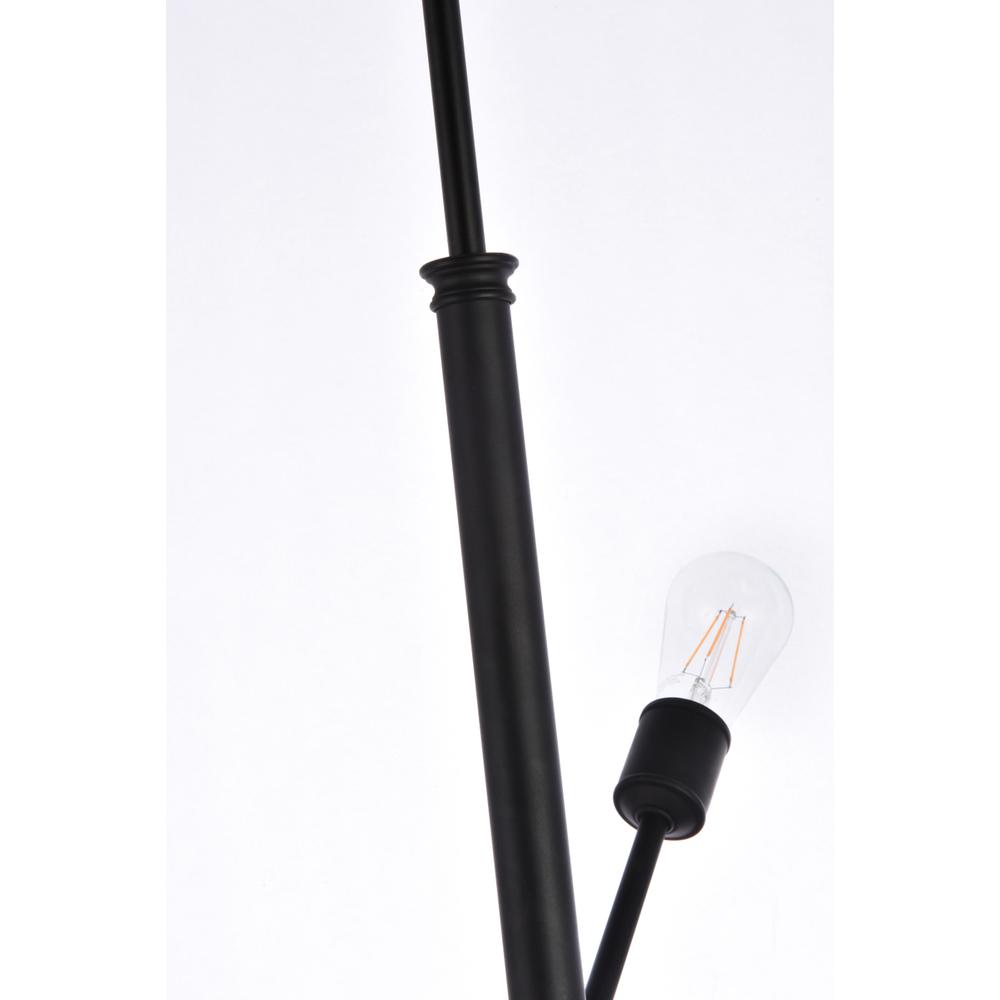 Alt View 2. Living District - Axel 10 lights black pendant with hanging rod - Black.