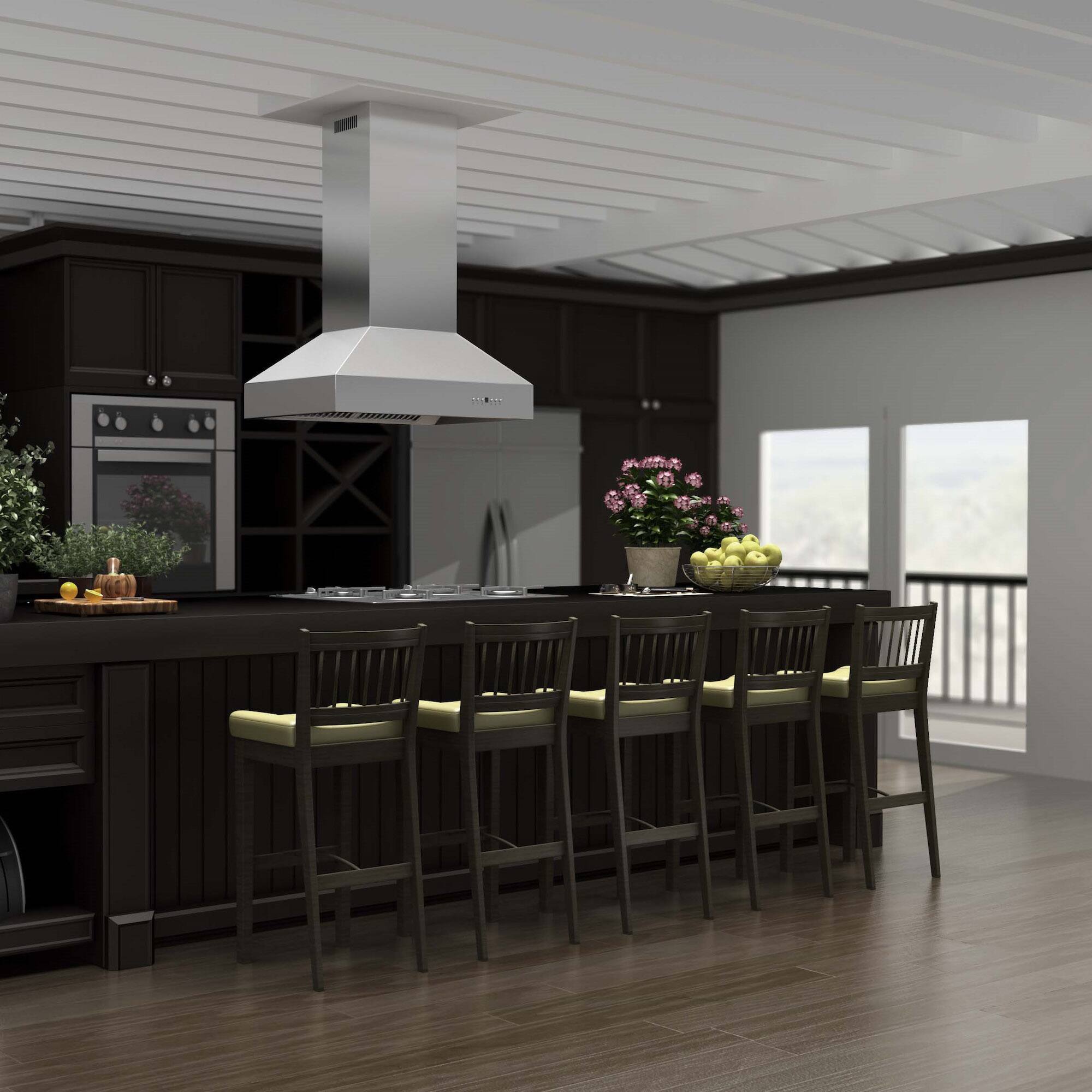 Alt View 6. ZLINE - ZLINE 48 in. Ducted Island Mount Range Hood in Outdoor Approved Stainless Steel (697i-304-48) - Stainless Steel.