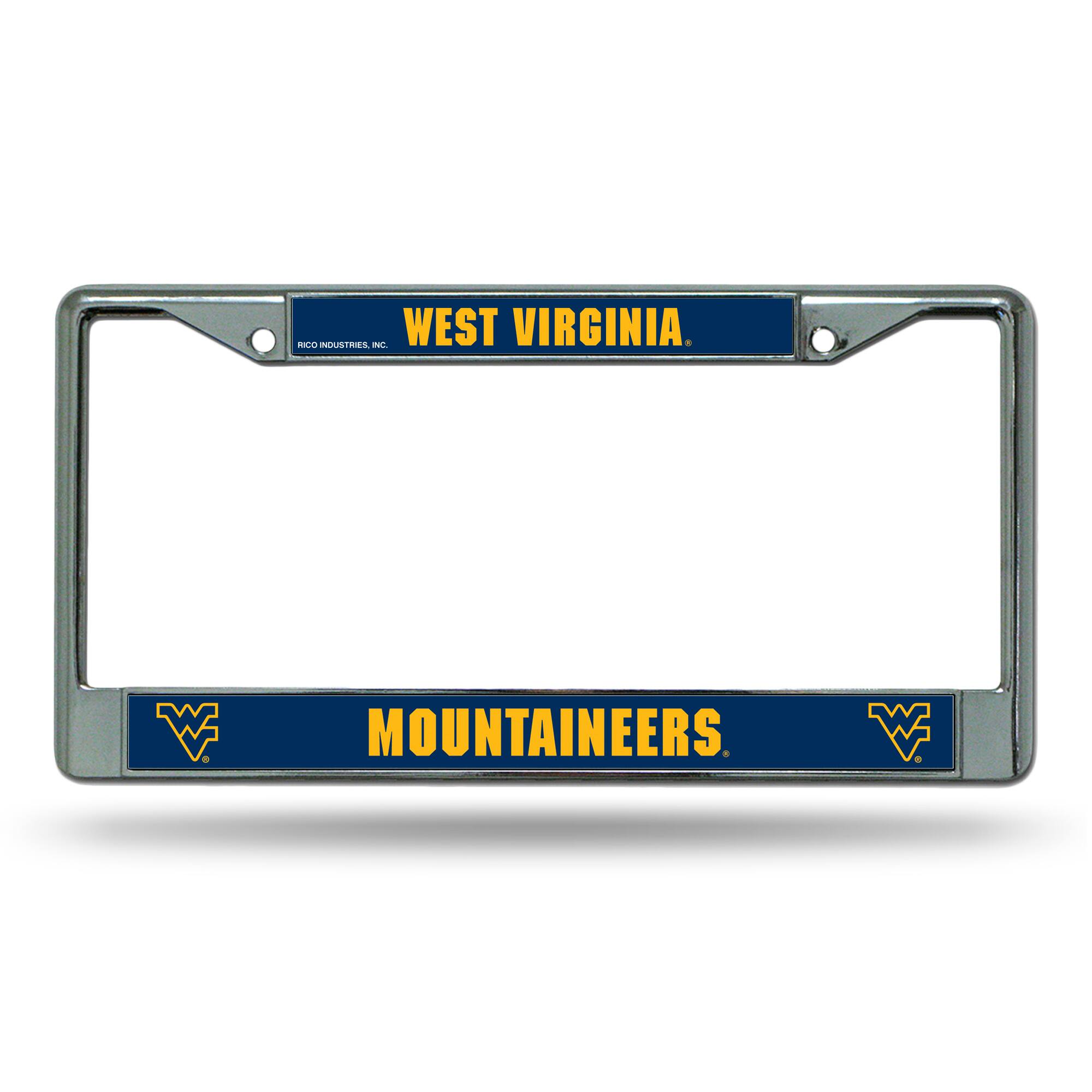 Rico Industries - West Virginia Mountaineers Chrome Metal License Plate Frame - Multi