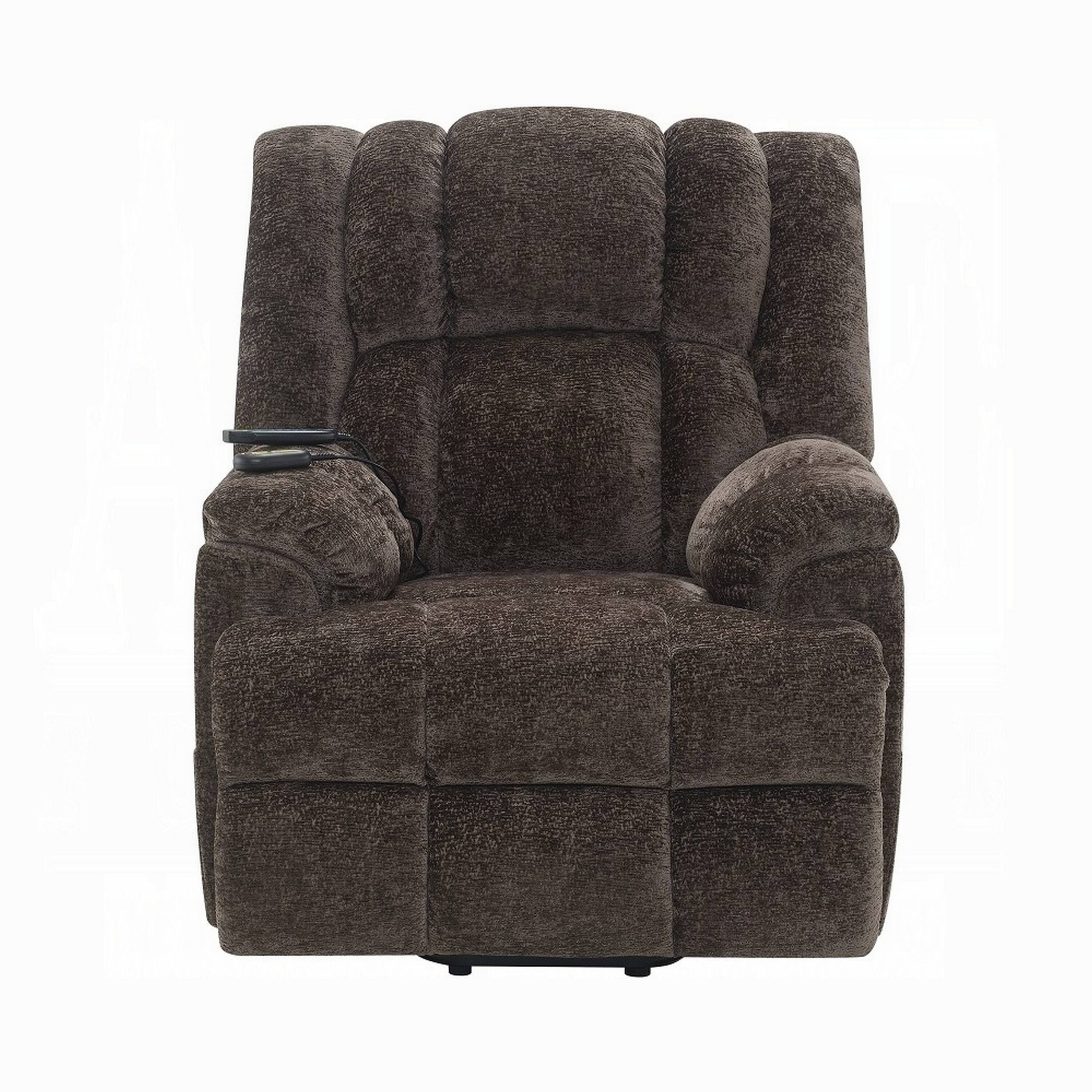 Alt View 1. Manhattan Lane - Cassy Power Recliner Chair with Lift, Heating, Massage - Brown.