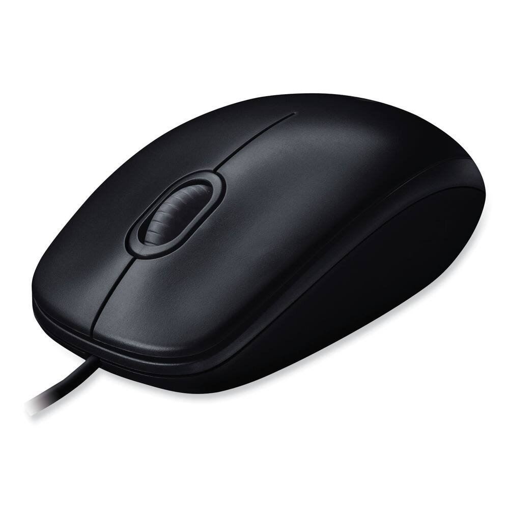 Angle. Logitech - Logitech 910-001439 B100 Optical USB 2.0 Left/Right Hand Mouse - Black - Black.