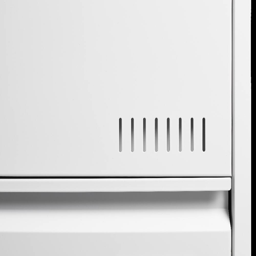 Alt View 4. Loheer - Loheer 3 Drawer Lateral File Cabinet White Locking Metal Office Storage.