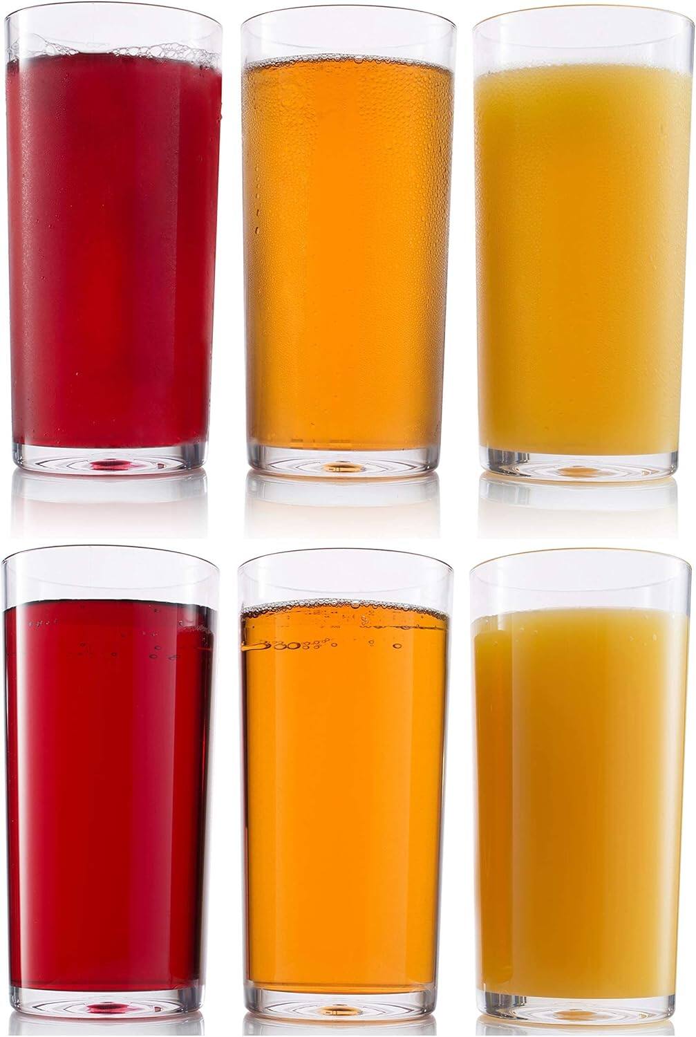 Left. Home It - Acrylic Tumblers Set of 6 – 20 oz Crystal Clear Shatterproof Drinking Glasses – Durable, Lightweight, Dishwasher - Clear.