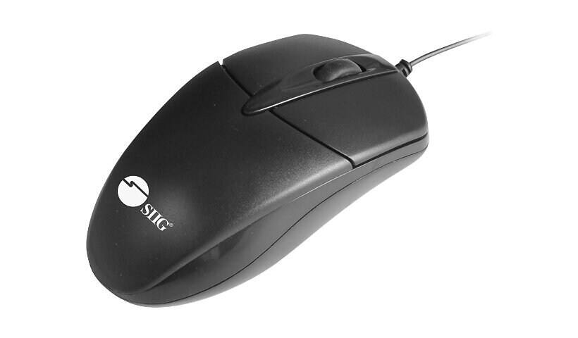 Alt View 3. SIIG - SIIG 3 Buttons USB Optical Mouse JK-US0T11-S1 - Black - Black.