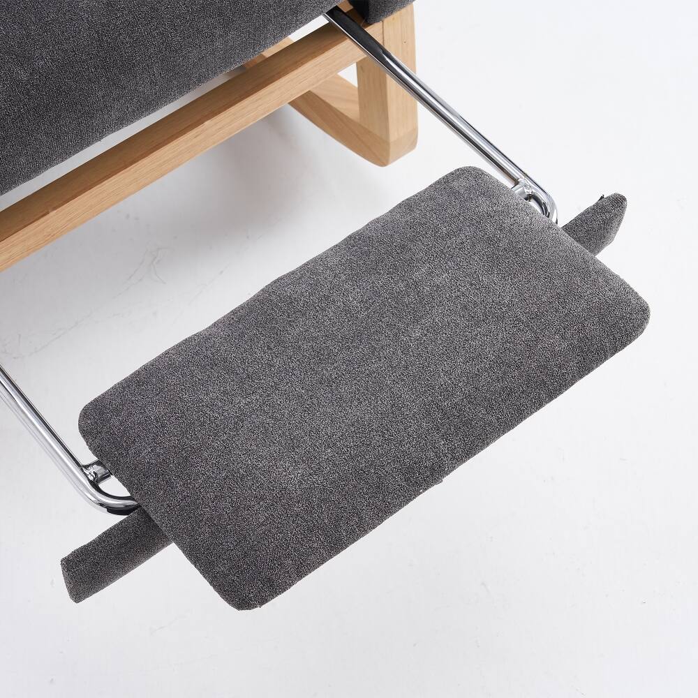 Alt View 1. Loheer - Loheer Gray Accent Rocking Chair High Back Nursery Rocker with Rubber Wood Base - Gray.