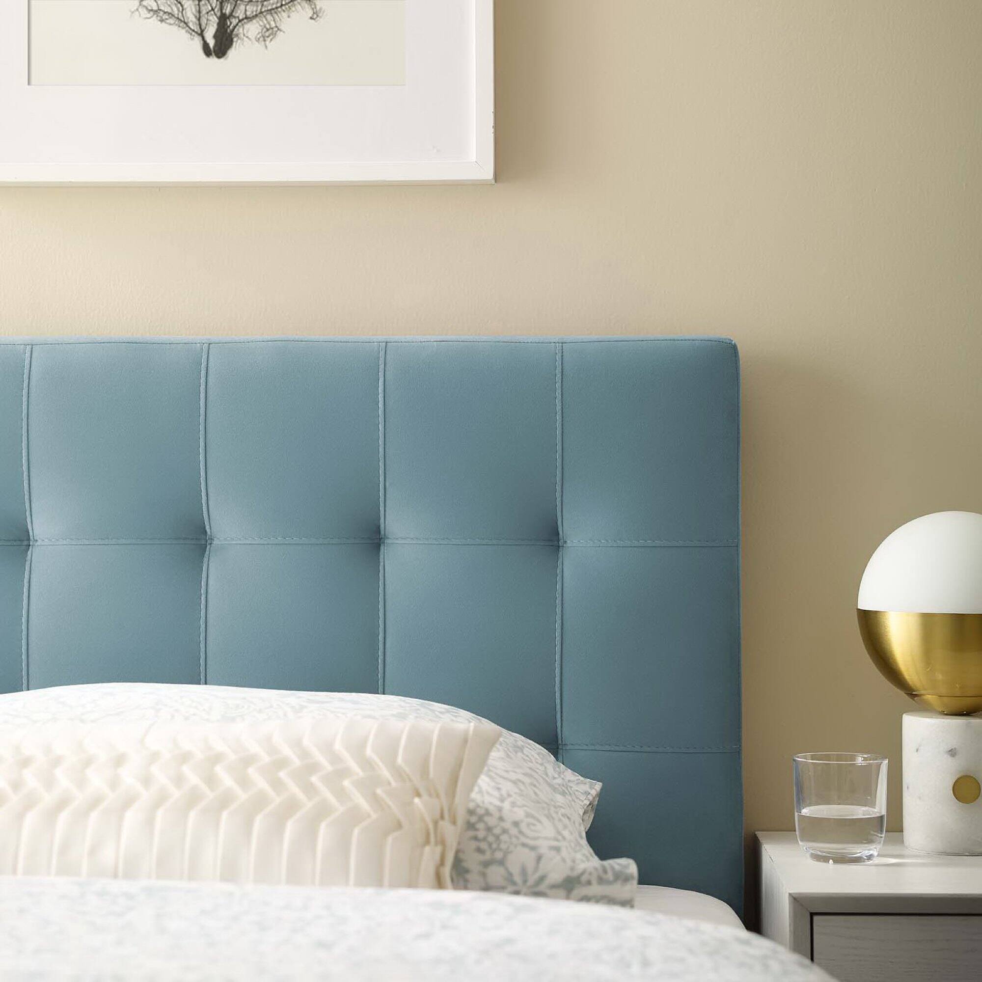 Alt View 1. Modway - Lily Biscuit Tufted Performance Velvet Twin Headboard by Modway - Blue.