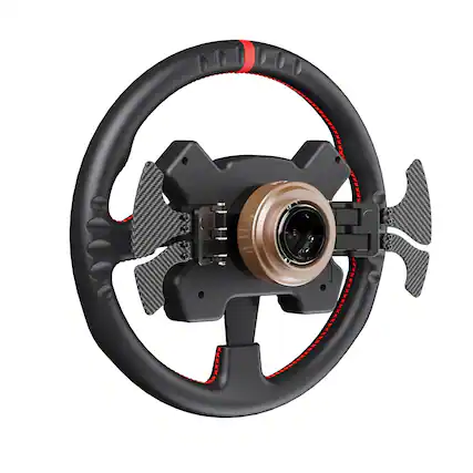 Front. PXN - PXN W CS R2 13" Racing Wheel D1 Quick Release w/ Hall Paddles, F1-Style Shifters & RGB Rev Lights for VD4/VD6/VD10 Bases - Black.