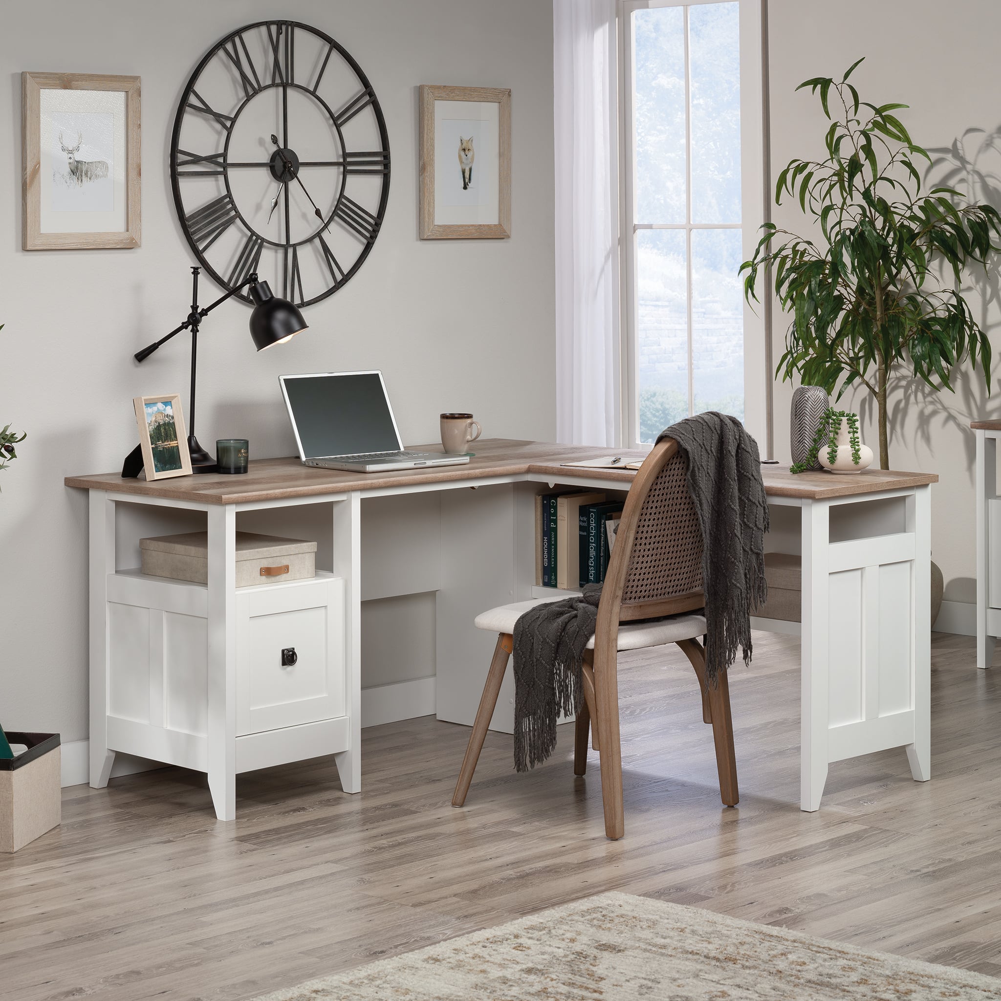 Sauder – August Hill L-Desk – Soft White Sansujyuku sansujyuku.com