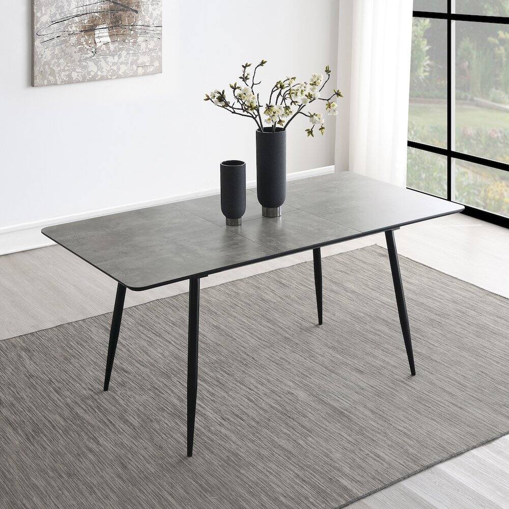 Alt View 1. Coaster Co. of America - Horizon 63-inch Butterfly Leaf Extension Dining Table Grey - Grey.