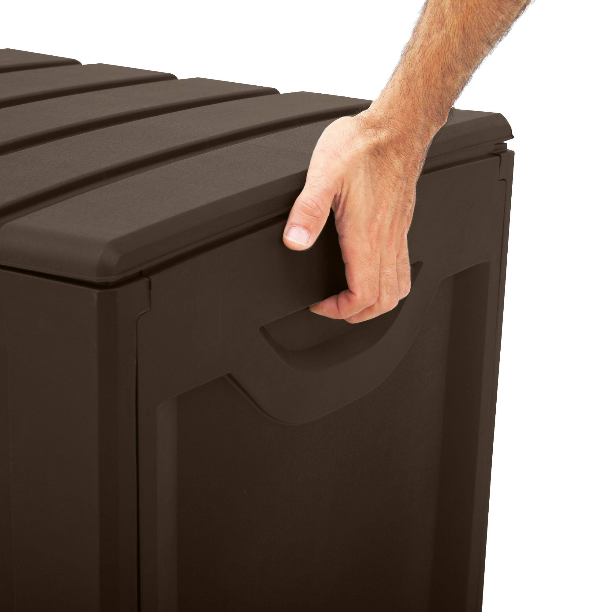 Alt View 10. Ram Quality Products - Ram Quality Products Plastic 90 Gal Outdoor Locking Storage Bin Deck Box, Brown - Brown.