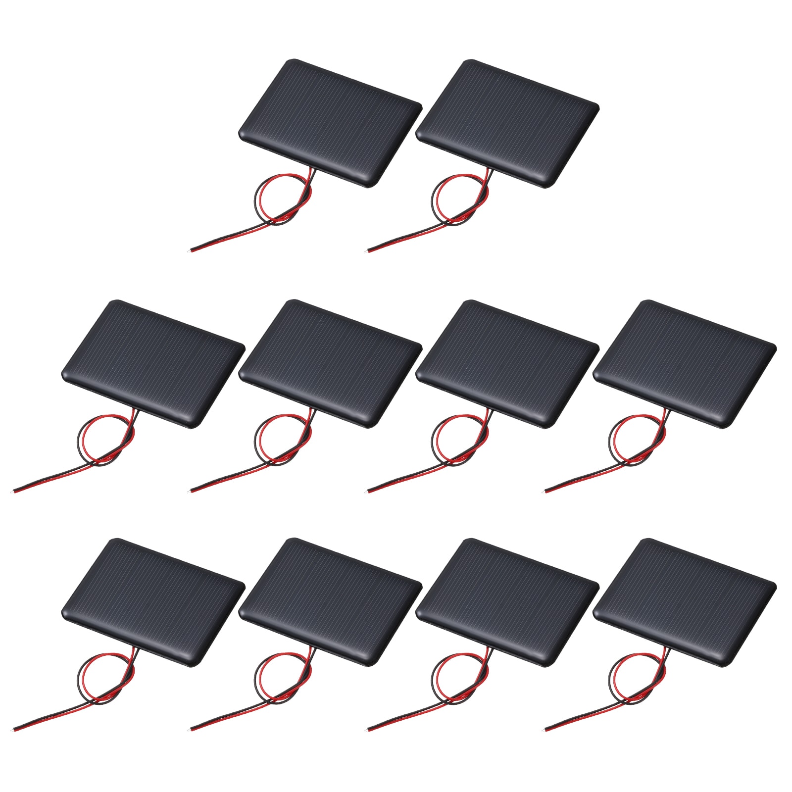 Unique Bargains - 10pcs 2V 0.24W 120mA Mini Solar Panels, Polycrystalline Solar Cell with Cable for DIY Toy Charger - Black