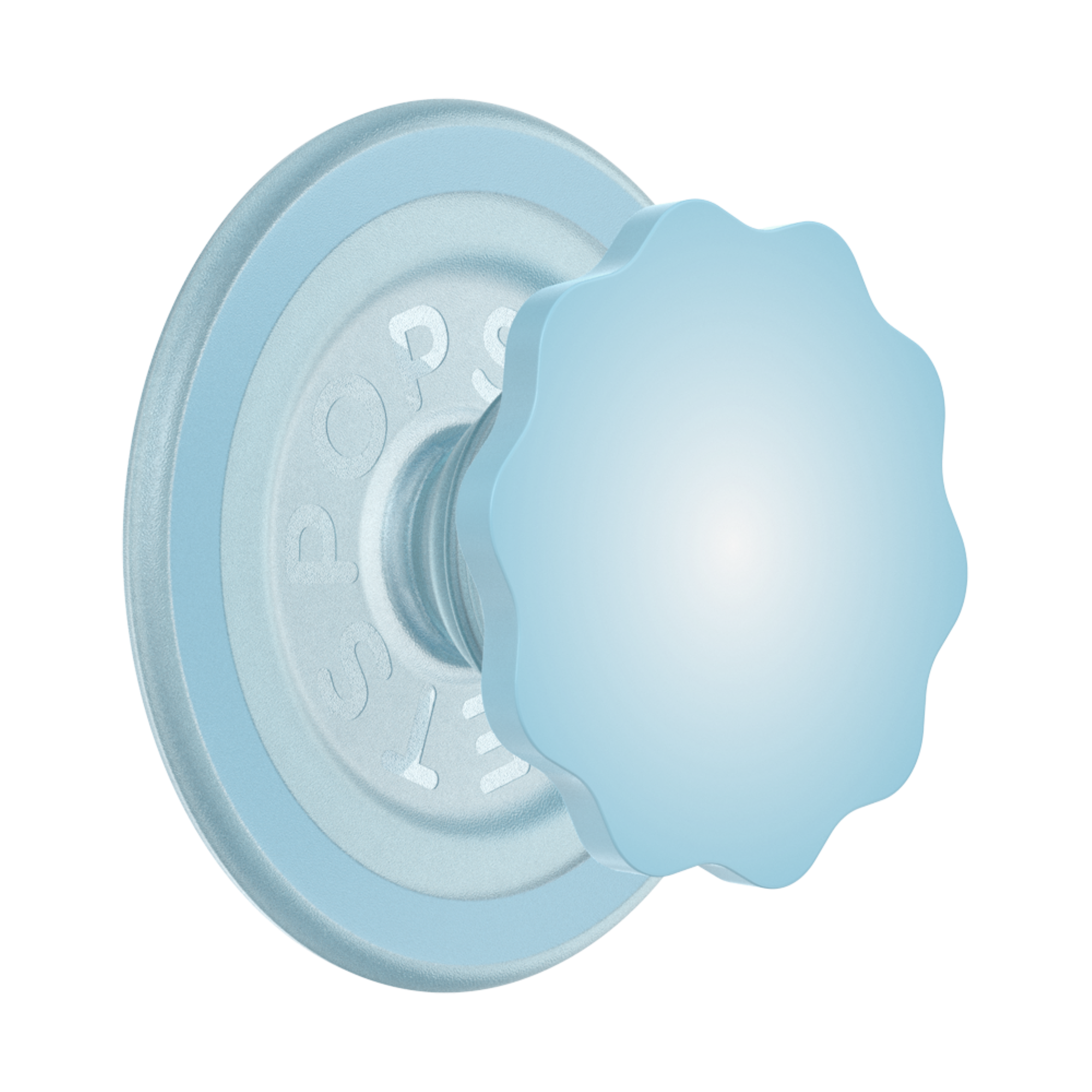 Angle. PopSockets - MagSafe PopGrip Universal Magnetic Grip & Stand with Adapter Ring for Cell Phones - Molded Flower Blu-Sigh.