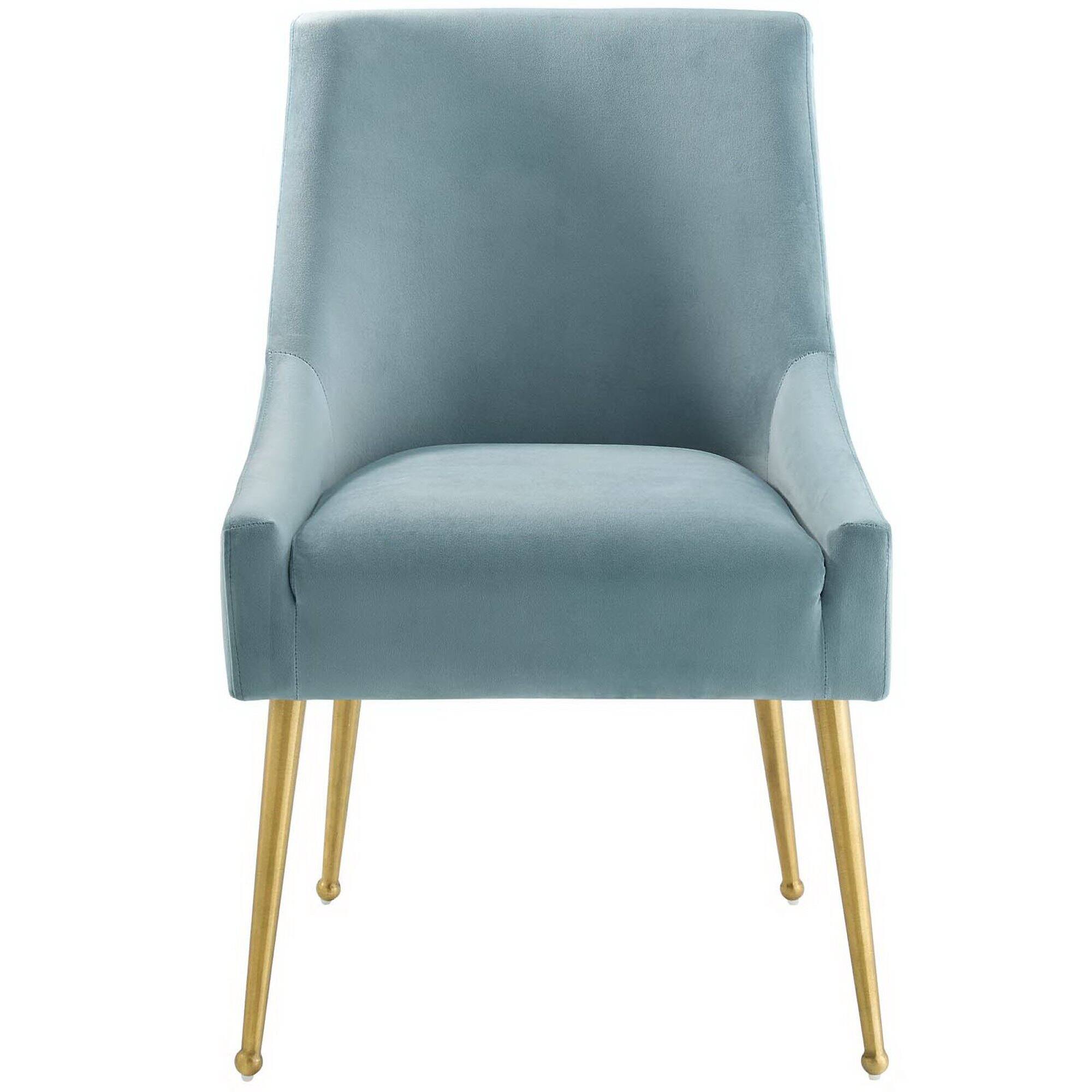 Back. Modway - Discern Upholstered Performance Velvet Dining Chair by Modway - Blue.