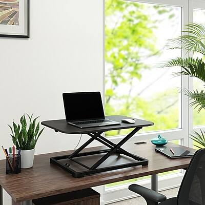 Alt View 3. Union & Scale - Union & Scale™ FlexFit™ 27"W Manual Rectangular Adjustable Desk Converter, Black (UN45516-CC) - Black.